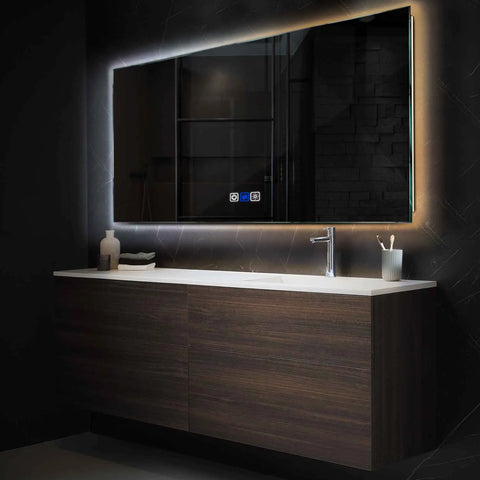 LED Spiegel Rechthoekig | met Touch-Knoppen | en Anti-Condens Functie | Instelbare lichttemperatuur - Reyze Serie Ambient Model 1
