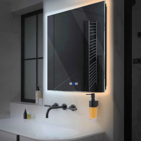 LED Spiegel Vierkant | met Touch-Knoppen | en Anti-Condens Functie | Instelbare lichttemperatuur - Reyze Serie Ambient Model 1