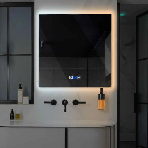 LED Spiegel Vierkant | met Touch-Knoppen | en Anti-Condens Functie | Instelbare lichttemperatuur - Reyze Serie Ambient Model 1