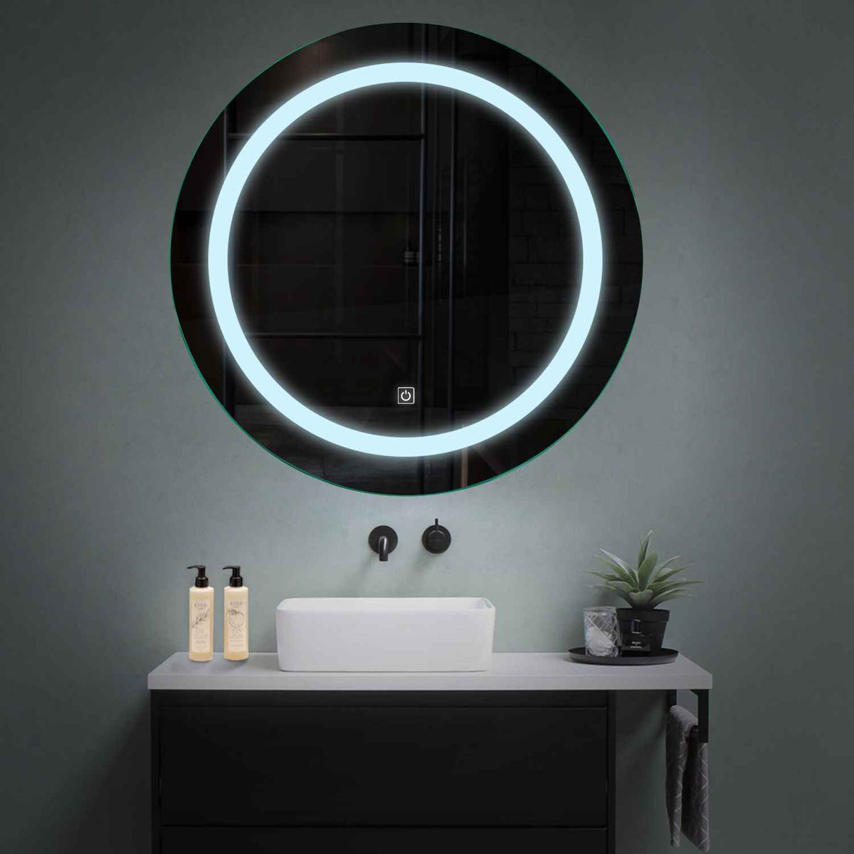 LED Spiegel Rond | met Touch-Knop | Koud wit licht - Reyze Serie Salono Model 1