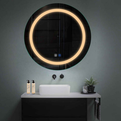 LED Spiegel Rond | met Touch-Knoppen | en Anti-Condens Functie | Warm Wit Licht - Reyze Serie Salono Model 1