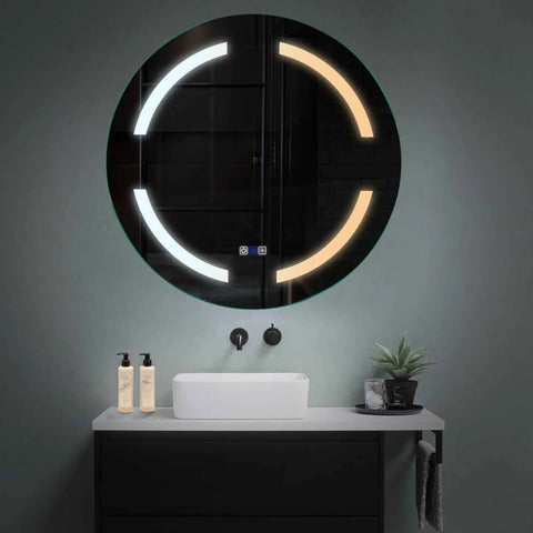 LED Spiegel Rond | met Touch-Knoppen | en Anti-Condens Functie | Instelbare lichttemperatuur - Reyze Serie Salono Model 2