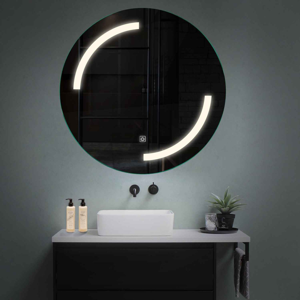 LED Spiegel Rond | met Touch-Knop | Neutraal wit licht - Reyze Serie Salono Model 3