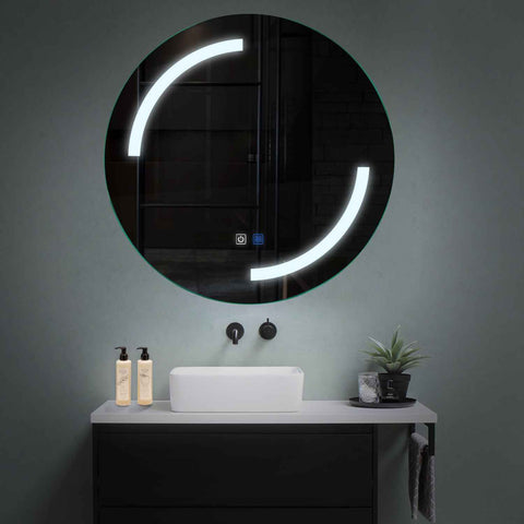 LED Spiegel Rond | met Touch-Knoppen | en Anti-Condens Functie | Koud wit licht - Reyze Serie Salono Model 3
