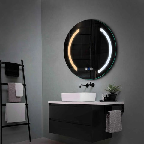 LED Spiegel Rond | met Touch-Knoppen | en Anti-Condens Functie | Instelbare lichttemperatuur - Reyze Serie Salono Model 5