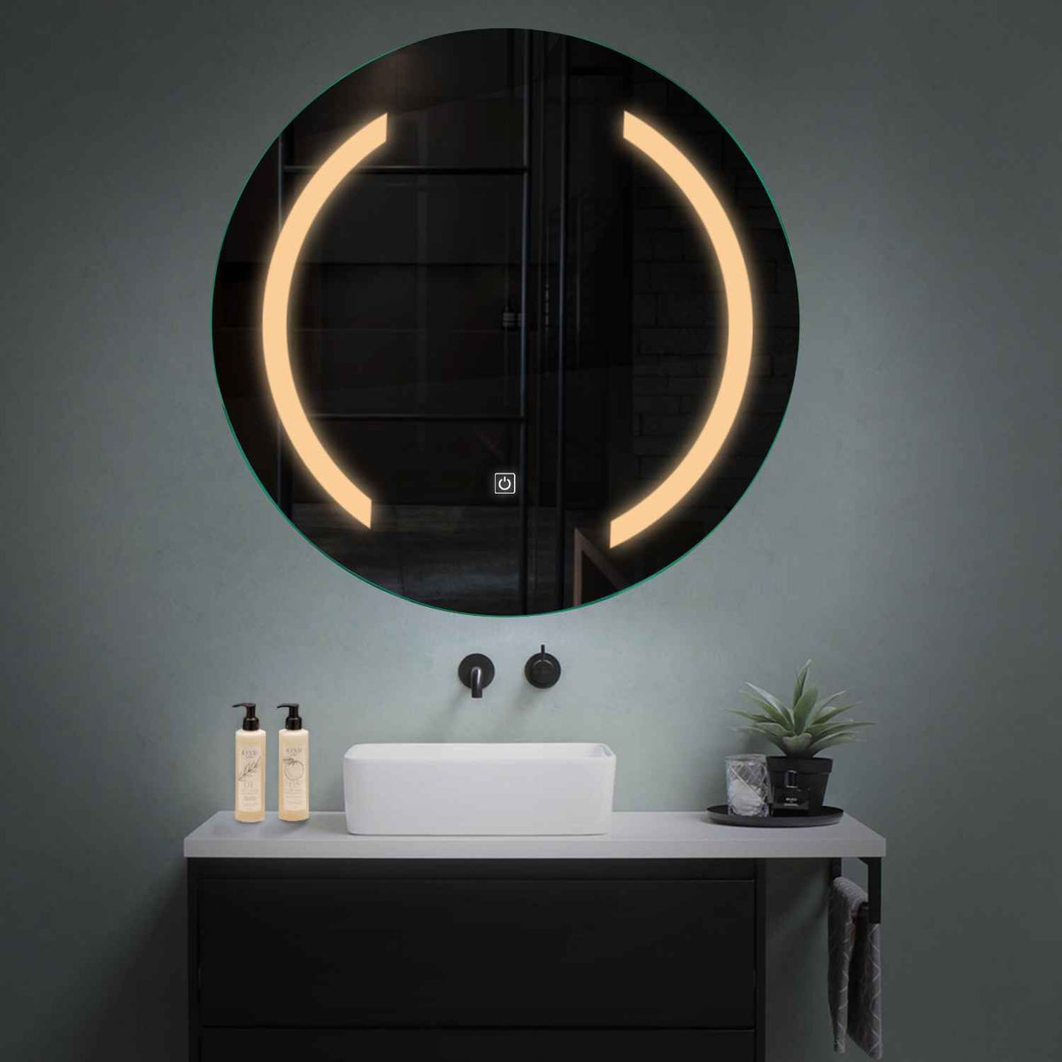 LED Spiegel Rond | met Touch-Knop | Warm Wit Licht - Reyze Serie Salono Model 5
