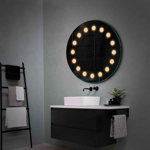 LED Spiegel Rond | Zonder Touchknoppen | Warm Wit Licht - Reyze Serie Salono Model 6