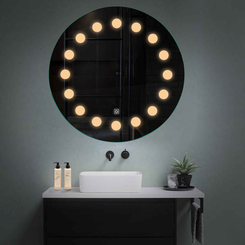 LED Spiegel Rond | met Touch-Knop | Warm Wit Licht - Reyze Serie Salono Model 6