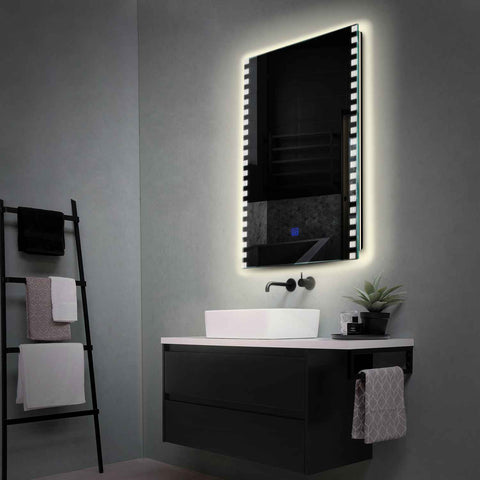 LED Spiegel Verticaal | met Touch-Knop | Neutraal wit licht - Reyze Serie Edge Model 6