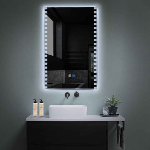 LED Spiegel Verticaal | met Touch-Knoppen | en Anti-Condens Functie | Koud wit licht - Reyze Serie Edge Model 6