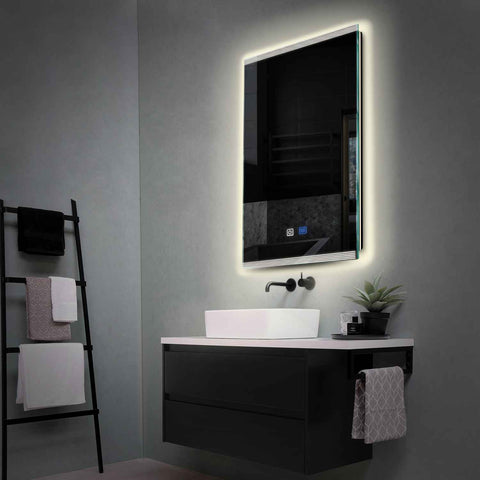 LED Spiegel Verticaal | met Touch-Knoppen | en Anti-Condens Functie | Neutraal wit licht - Reyze Serie Edge Model 8