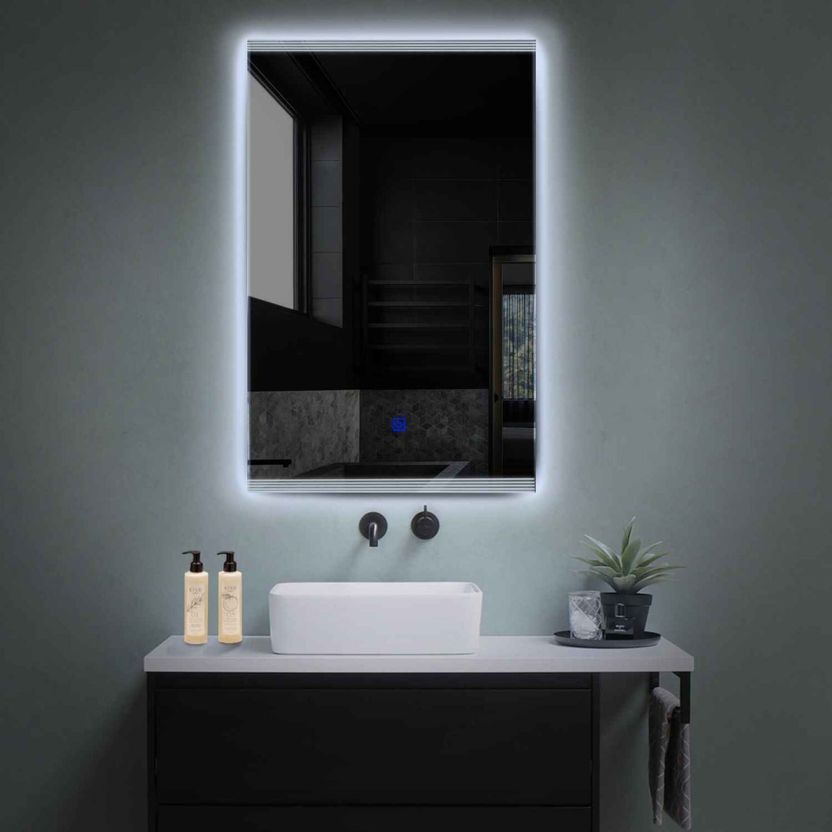 LED Spiegel Verticaal | met Touch-Knop | Koud wit licht - Reyze Serie Edge Model 8