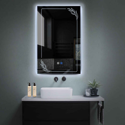 LED Spiegel Verticaal | met Touch-Knoppen | en Anti-Condens Functie | Koud wit licht - Reyze Serie Good Vibes Model 1