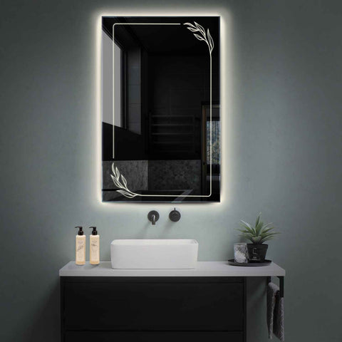 LED Spiegel Verticaal | Zonder Touchknoppen | Neutraal wit licht - Reyze Serie Good Vibes Model 1