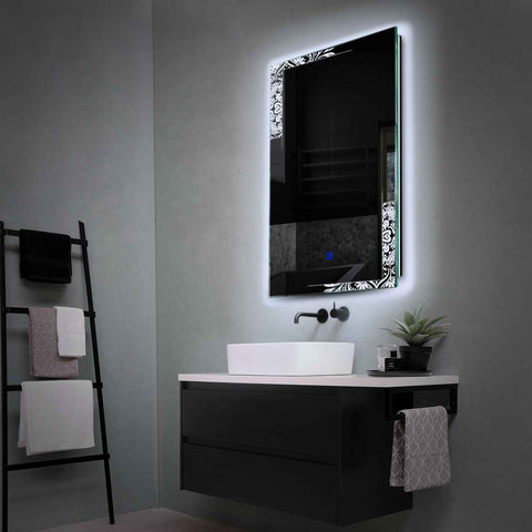 LED Spiegel Verticaal | met Touch-Knop | Koud wit licht - Reyze Serie Good Vibes Model 4