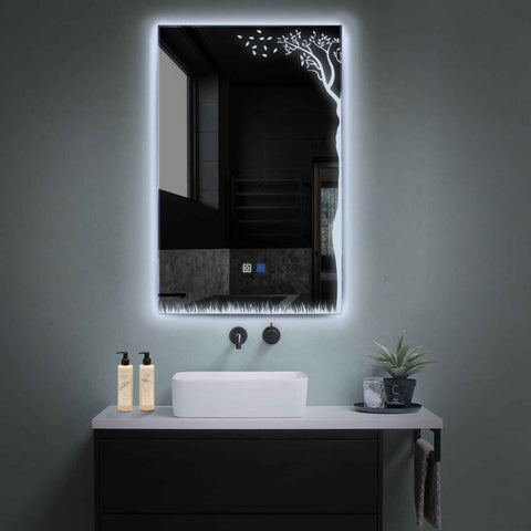 LED Spiegel Verticaal | met Touch-Knoppen | en Anti-Condens Functie | Koud wit licht - Reyze Serie Good Vibes Model 8