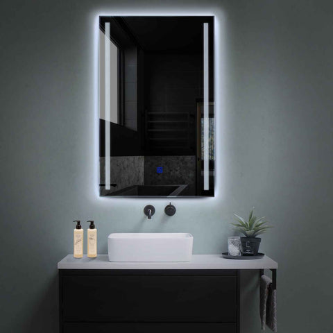 LED Spiegel Verticaal | met Touch-Knop | Koud wit licht - Reyze Serie Minimal Model 7