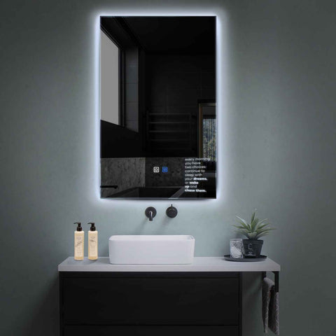 LED Spiegel Verticaal | met Touch-Knoppen | en Anti-Condens Functie | Koud wit licht - Reyze Serie Motivated Model 2