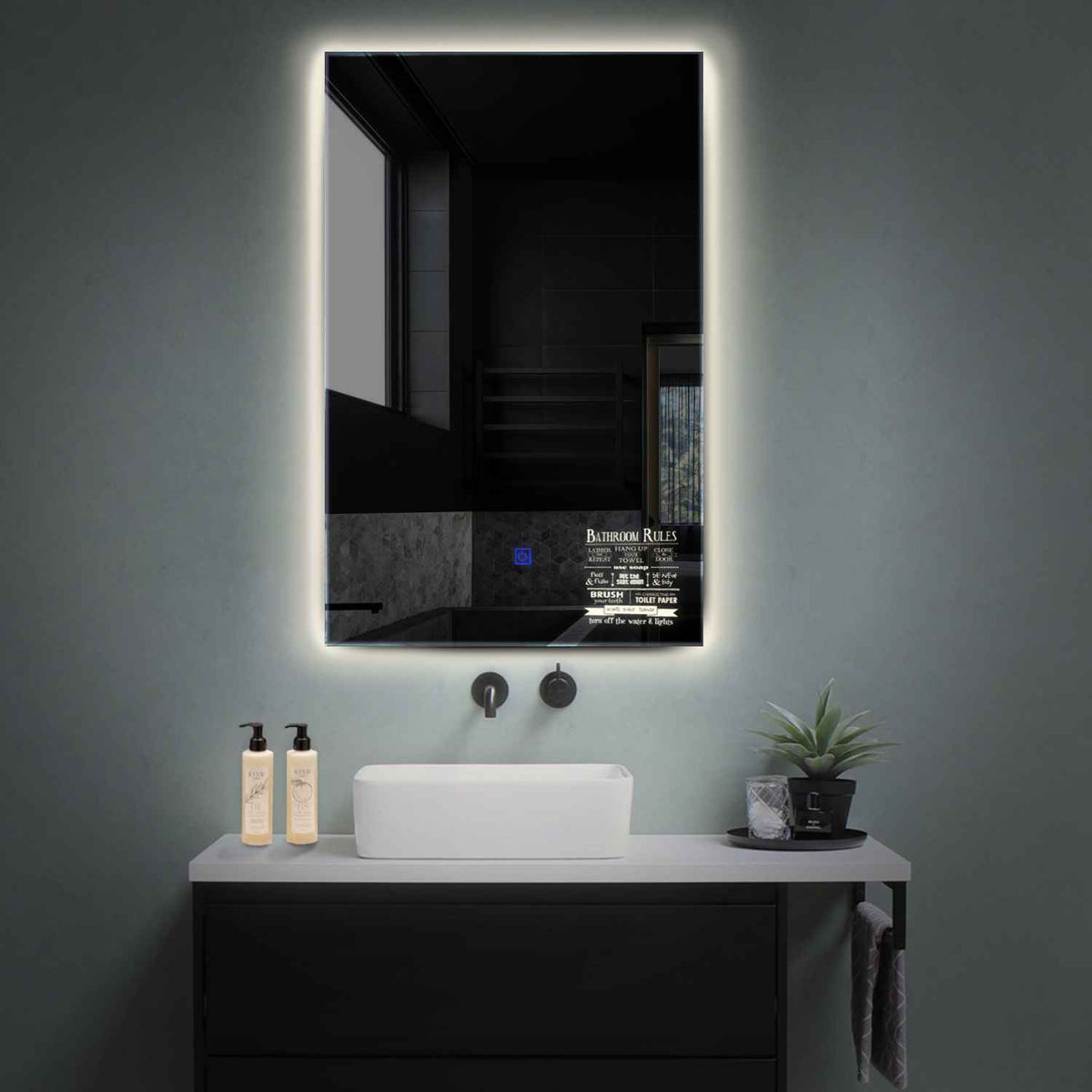 LED Spiegel Verticaal | met Touch-Knop | Neutraal wit licht - Reyze Serie Motivated Model 5