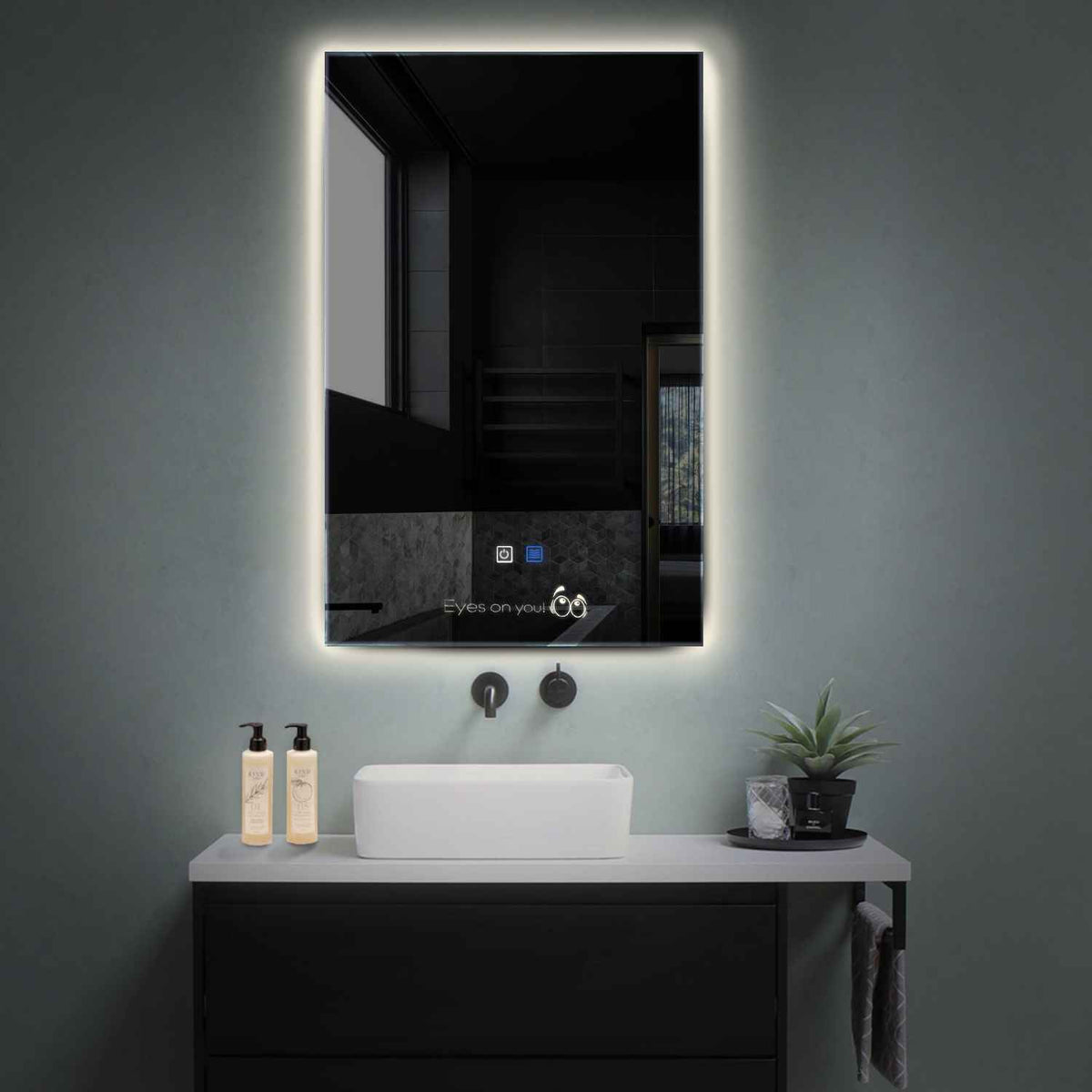 LED Spiegel Verticaal | met Touch-Knoppen | en Anti-Condens Functie | Neutraal wit licht - Reyze Serie Motivated Model 8