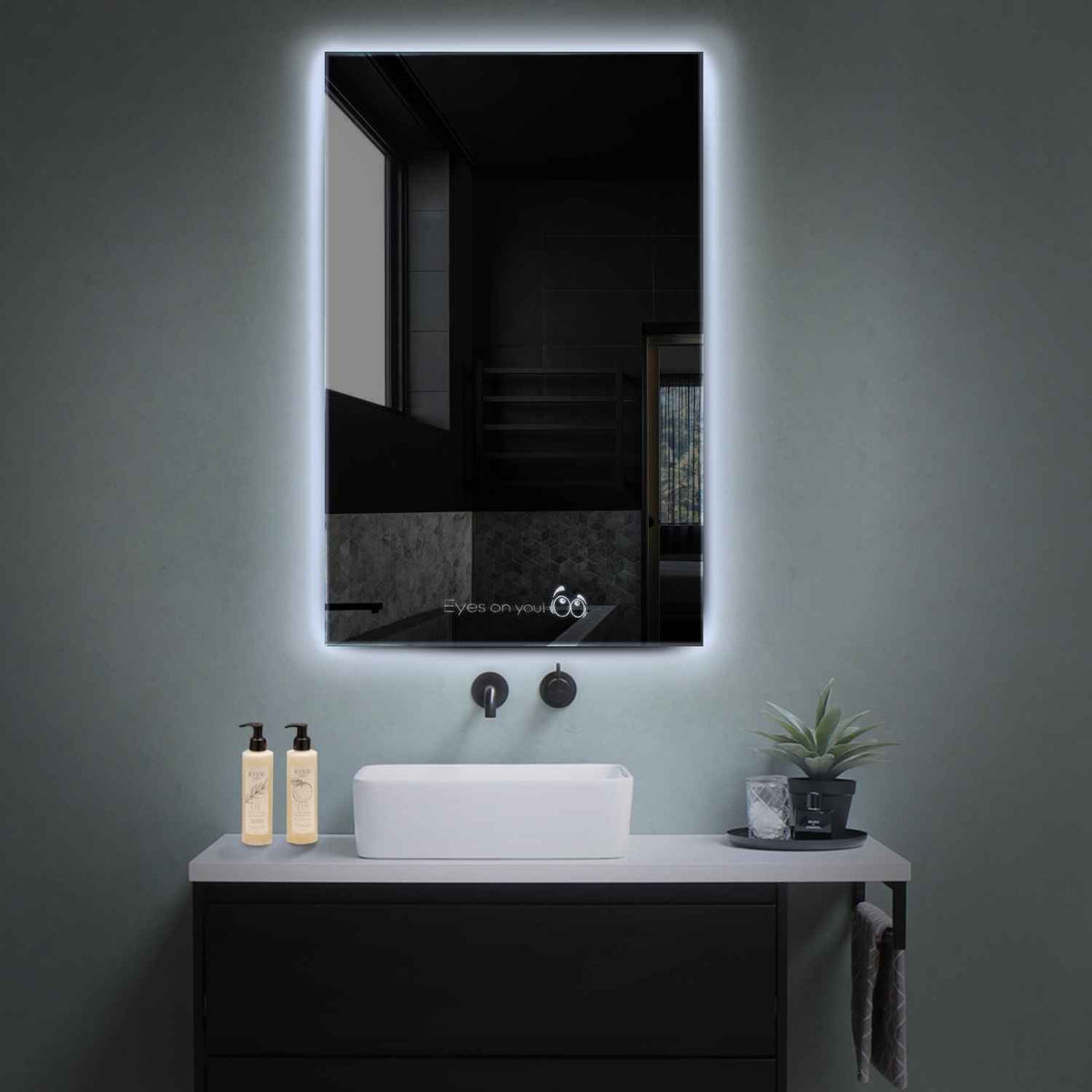 LED Spiegel Verticaal | Zonder Touchknoppen | Koud wit licht - Reyze Serie Motivated Model 8