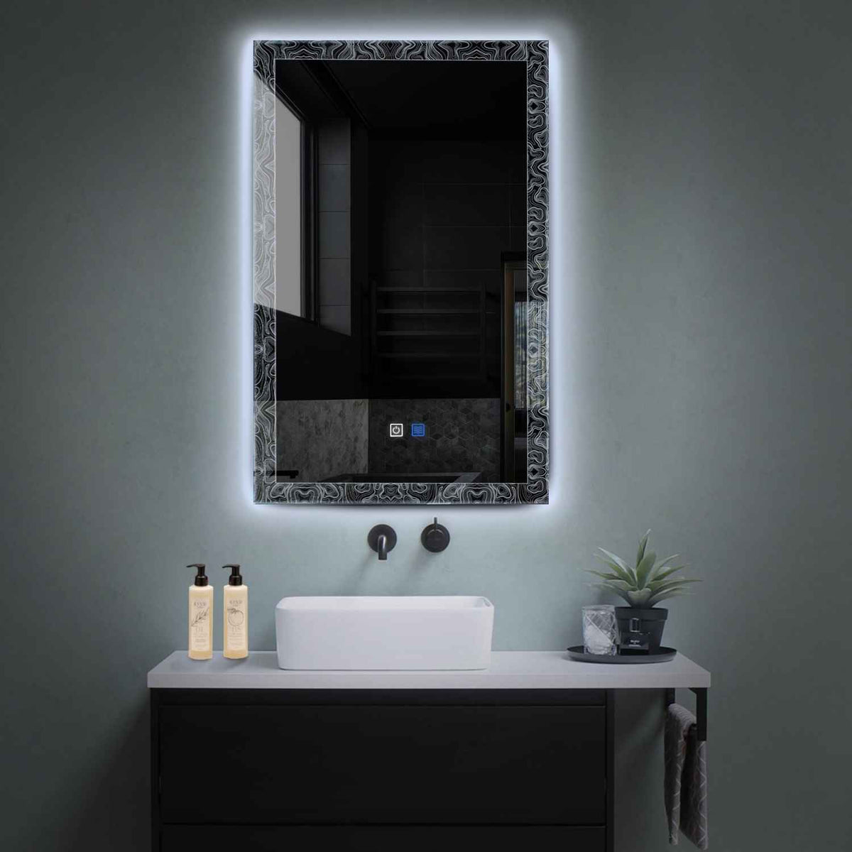 LED Spiegel Verticaal | met Touch-Knoppen | en Anti-Condens Functie | Koud wit licht - Reyze Serie Official Model 8