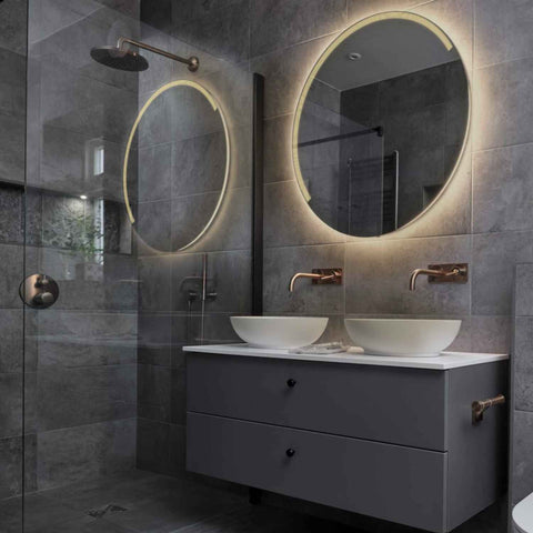 LED Spiegel Rond | Zonder Touchknoppen | Warm Wit Licht - Reyze Serie Edge Model 5