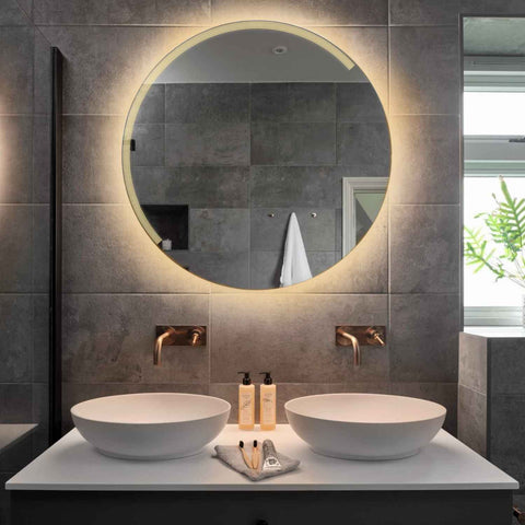 LED Spiegel Rond | Zonder Touchknoppen | Warm Wit Licht - Reyze Serie Edge Model 5