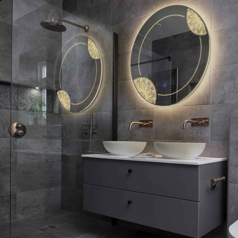 LED Spiegel Rond | met Touch-Knop | Warm Wit Licht - Reyze Serie Good Vibes Model 7