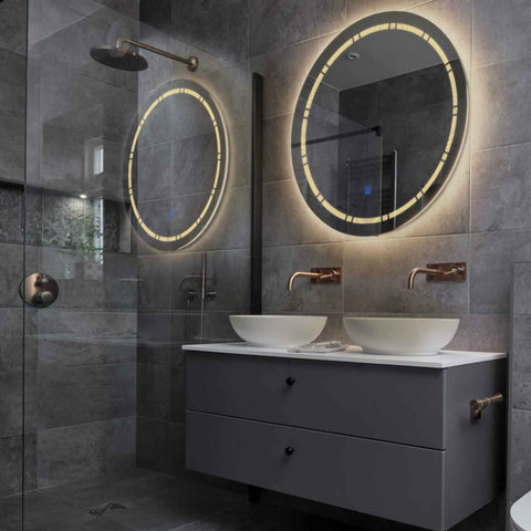 LED Spiegel Rond | met Touch-Knop | Warm Wit Licht - Reyze Serie Minimal Model 3