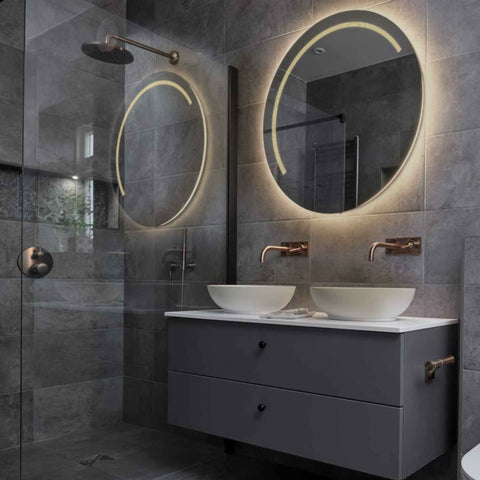 LED Spiegel Rond | Zonder Touchknoppen | Warm Wit Licht - Reyze Serie Minimal Model 5