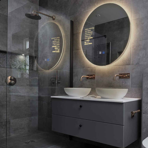 LED Spiegel Rond | met Touch-Knoppen | en Anti-Condens Functie | Warm Wit Licht - Reyze Serie Motivated Model 2