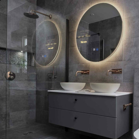 LED Spiegel Rond | met Touch-Knoppen | en Anti-Condens Functie | Warm Wit Licht - Reyze Serie Motivated Model 4