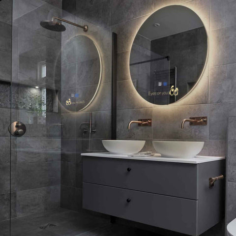LED Spiegel Rond | met Touch-Knoppen | en Anti-Condens Functie | Warm Wit Licht - Reyze Serie Motivated Model 8