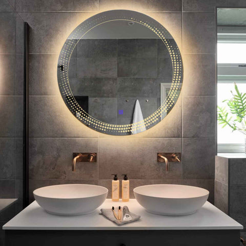 LED Spiegel Rond | met Touch-Knop | Warm Wit Licht - Reyze Serie Simetria Model 8
