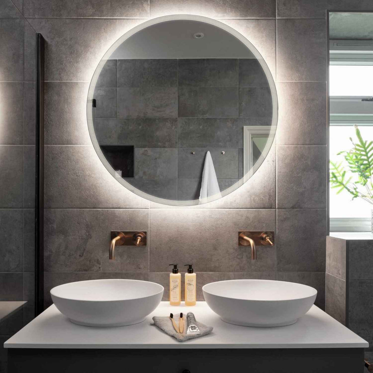LED Spiegel Rond | Zonder Touchknoppen | Neutraal wit licht - Reyze Serie Edge Model 1