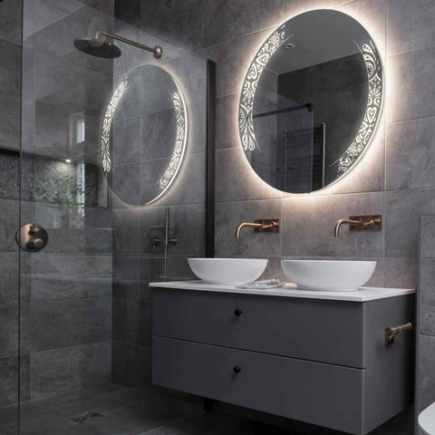 LED Spiegel Rond | Zonder Touchknoppen | Neutraal wit licht - Reyze Serie Good Vibes Model 4