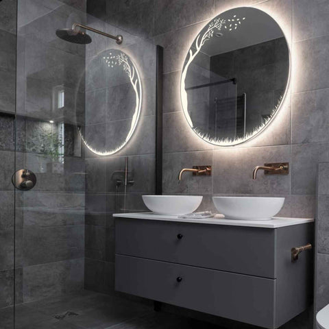 LED Spiegel Rond | Zonder Touchknoppen | Neutraal wit licht - Reyze Serie Good Vibes Model 8