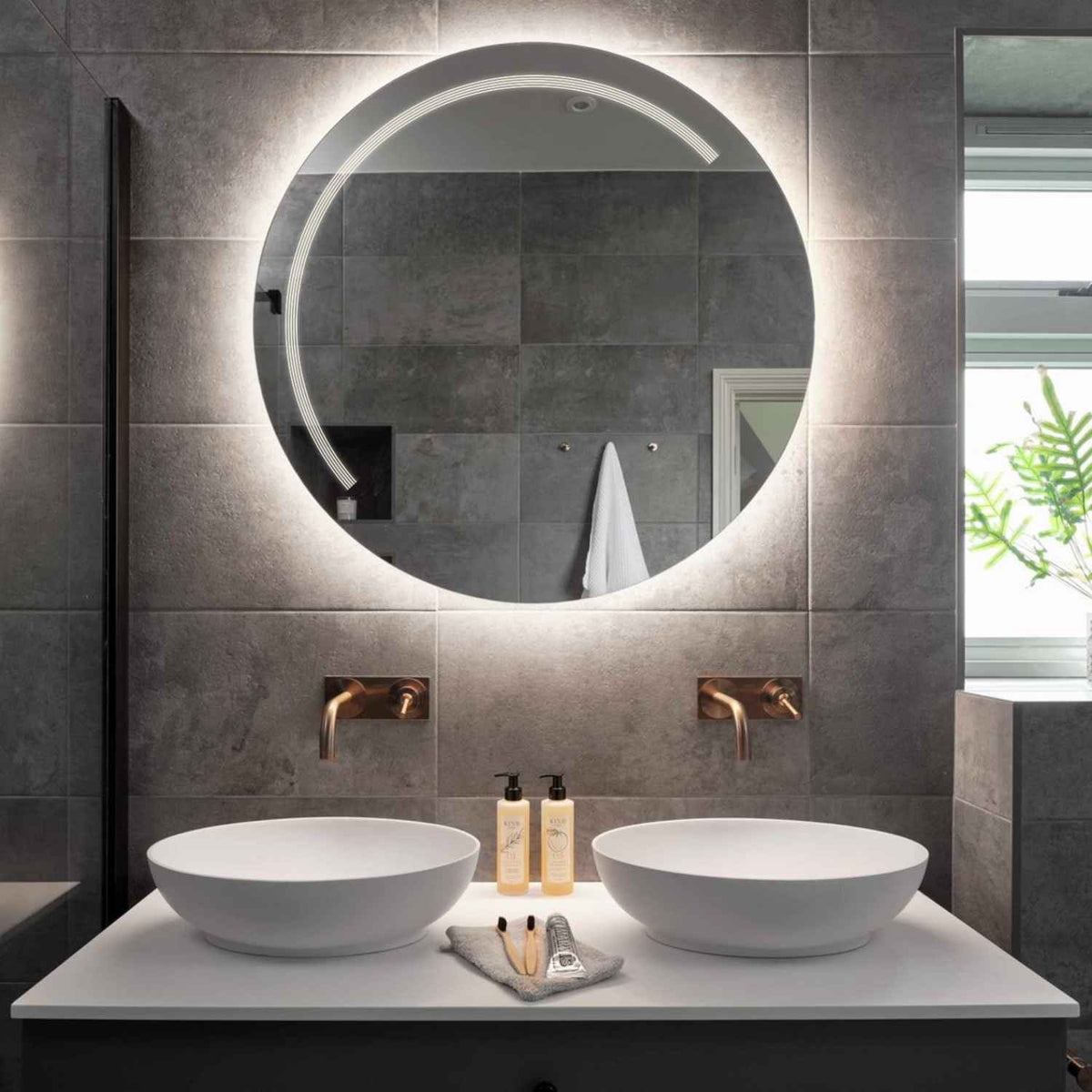 LED Spiegel Rond | Zonder Touchknoppen | Neutraal wit licht - Reyze Serie Minimal Model 5