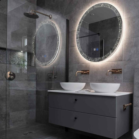 LED Spiegel Rond | met Touch-Knoppen | en Anti-Condens Functie | Neutraal wit licht - Reyze Serie Simetria Model 1