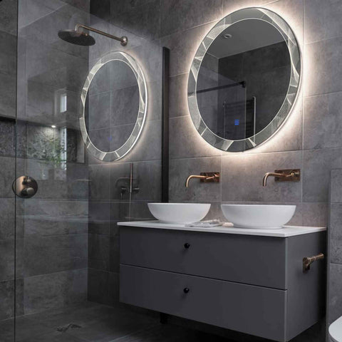 LED Spiegel Rond | met Touch-Knop | Neutraal wit licht - Reyze Serie Simetria Model 2