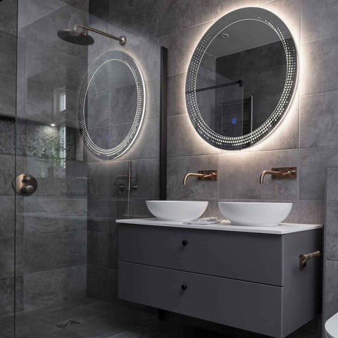 LED Spiegel Rond | met Touch-Knop | Neutraal wit licht - Reyze Serie Simetria Model 8