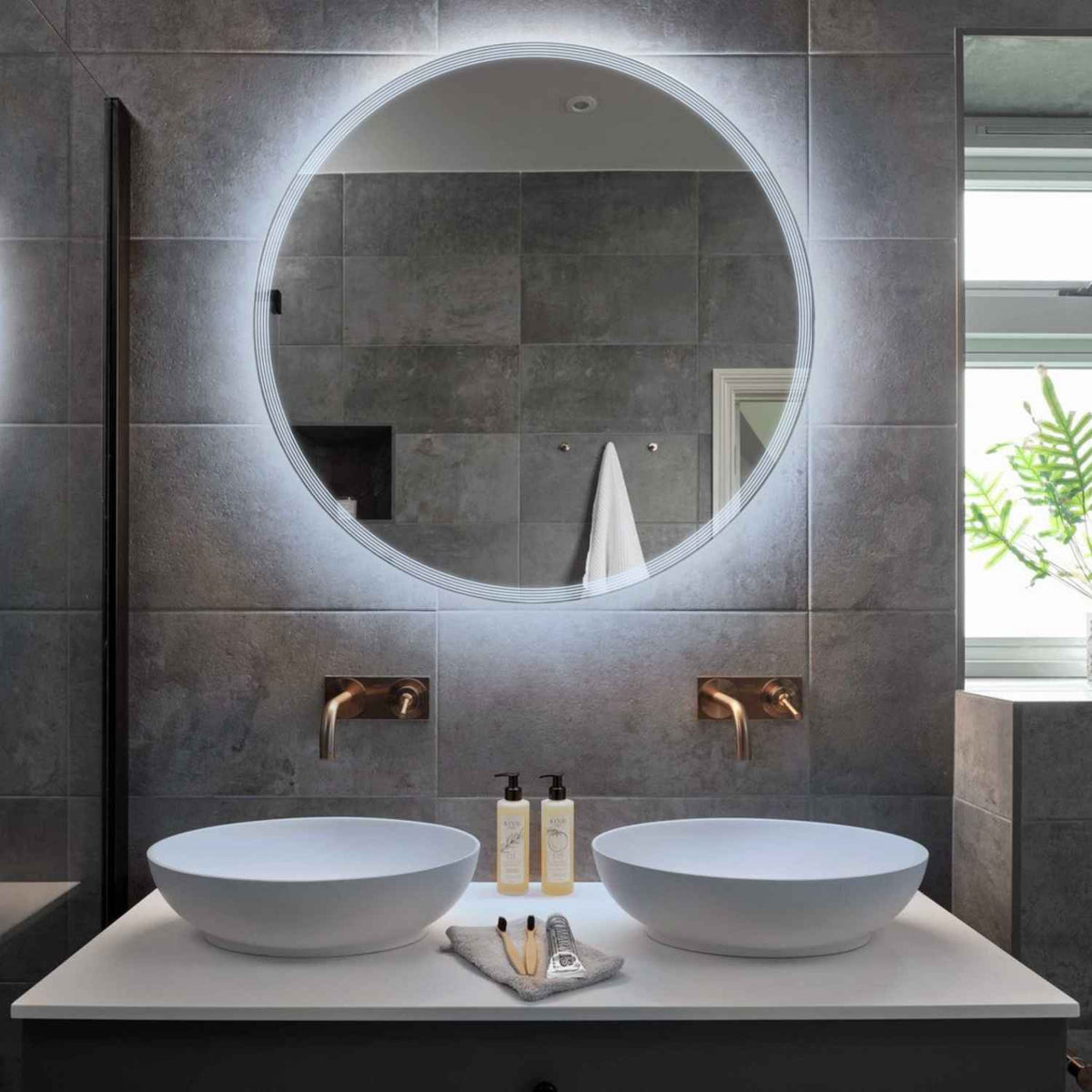 LED Spiegel Rond | Zonder Touchknoppen | Koud wit licht - Reyze Serie Edge Model 1