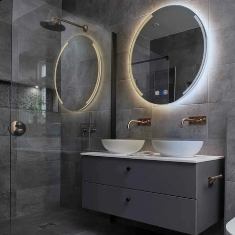 LED Spiegel Rond | met Touch-Knoppen | en Anti-Condens Functie | Instelbare lichttemperatuur - Reyze Serie Edge Model 7