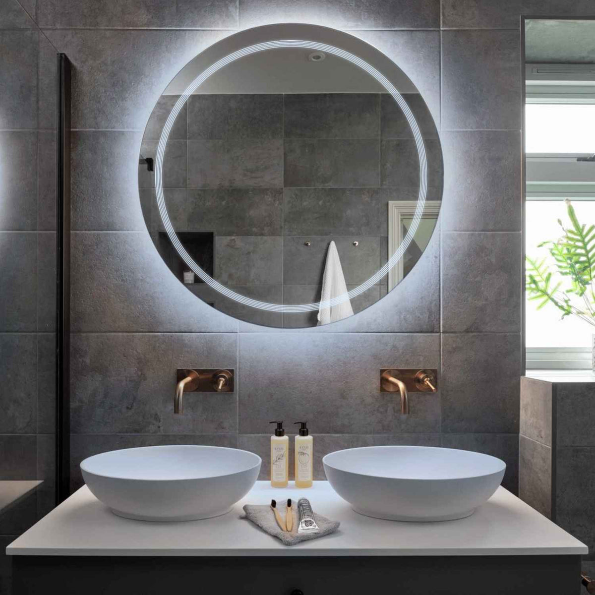 LED Spiegel Rond | Zonder Touchknoppen | Koud wit licht - Reyze Serie Minimal Model 1