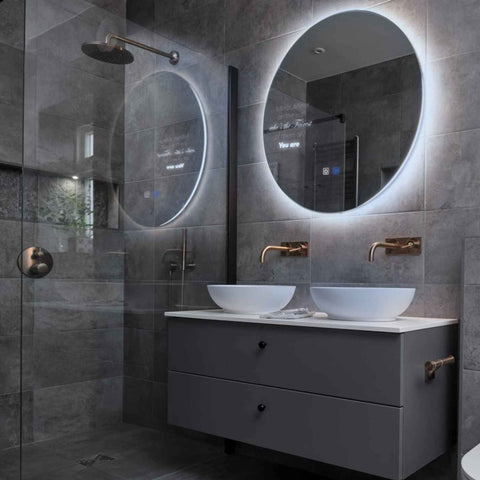 LED Spiegel Rond | met Touch-Knoppen | en Anti-Condens Functie | Koud wit licht - Reyze Serie Motivated Model 4