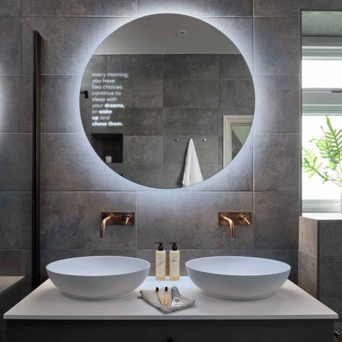 LED Spiegel Rond | Zonder Touchknoppen | Koud wit licht - Reyze Serie Motivated Model 2