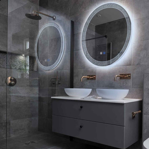 LED Spiegel Rond | met Touch-Knoppen | en Anti-Condens Functie | Koud wit licht - Reyze Serie Simetria Model 5