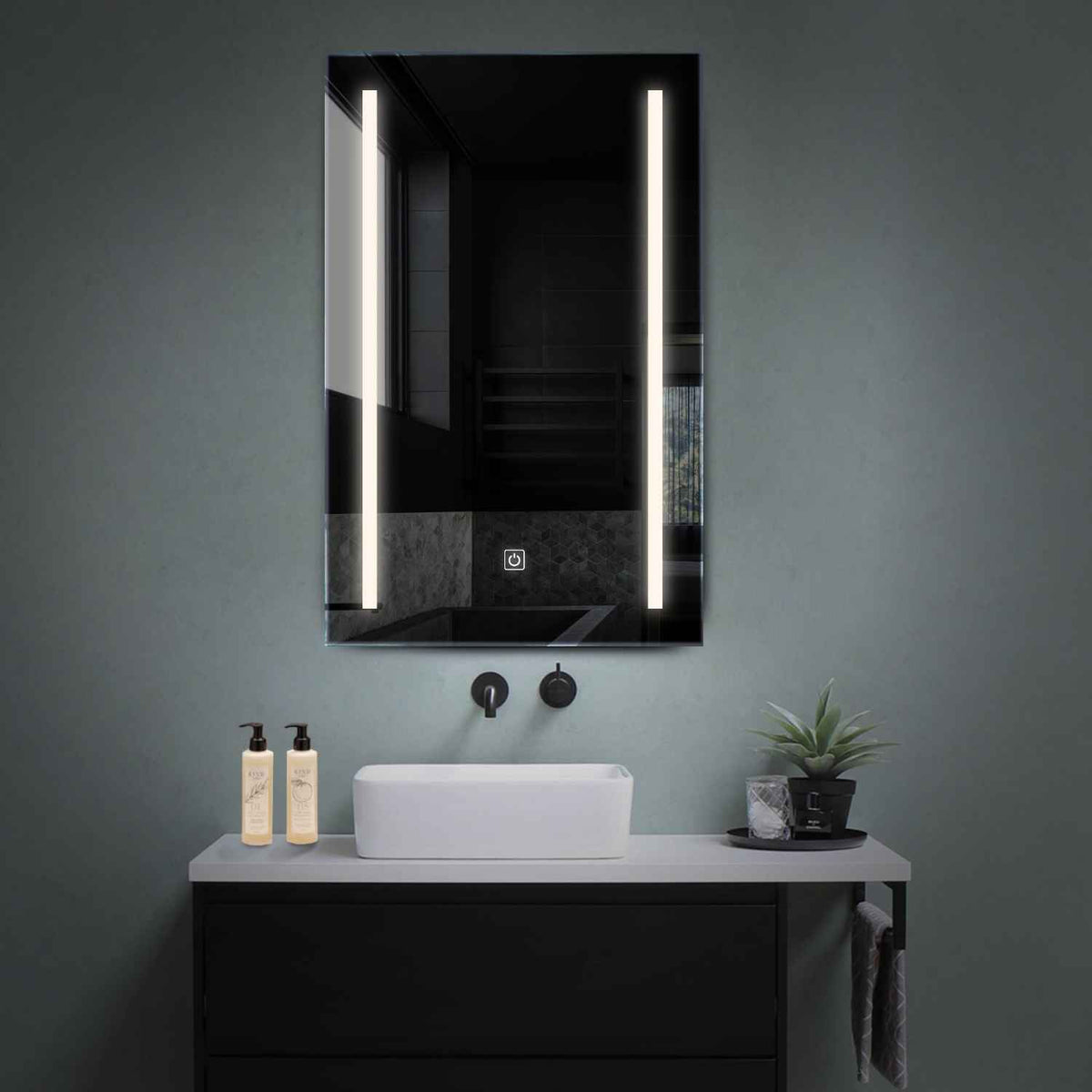 LED Spiegel Verticaal | met Touch-Knop | Neutraal wit licht - Reyze Serie Salono Model 5