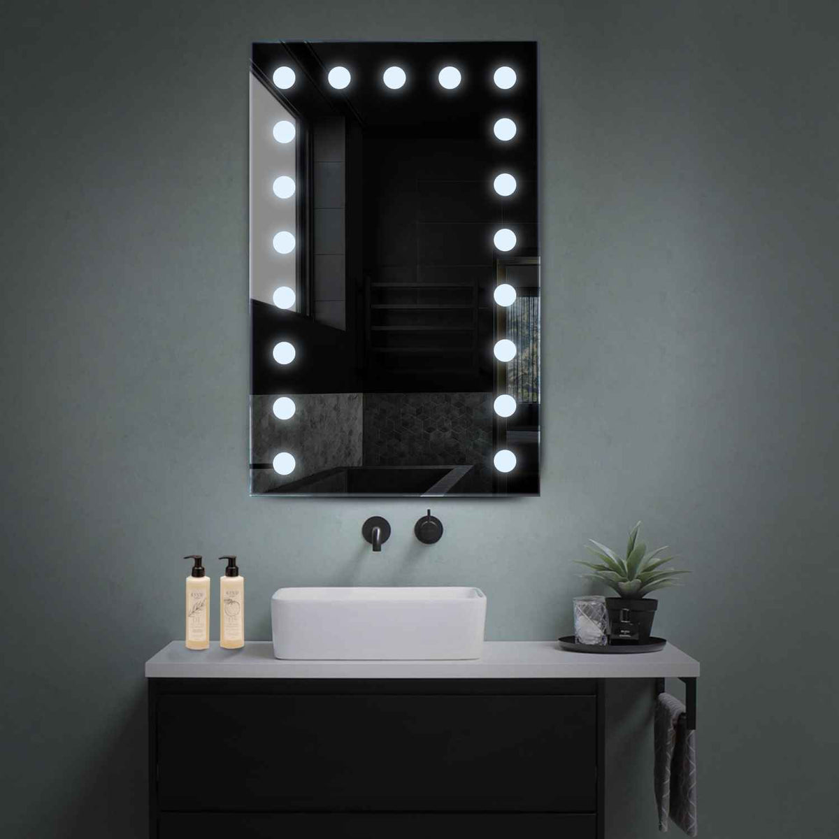 LED Spiegel Verticaal | Zonder Touchknoppen | Koud wit licht - Reyze Serie Salono Model 6